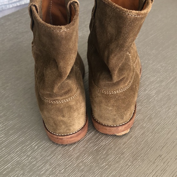Isabel Marant Olive Suede Ankle Boots size 7 - Picture 5 of 14